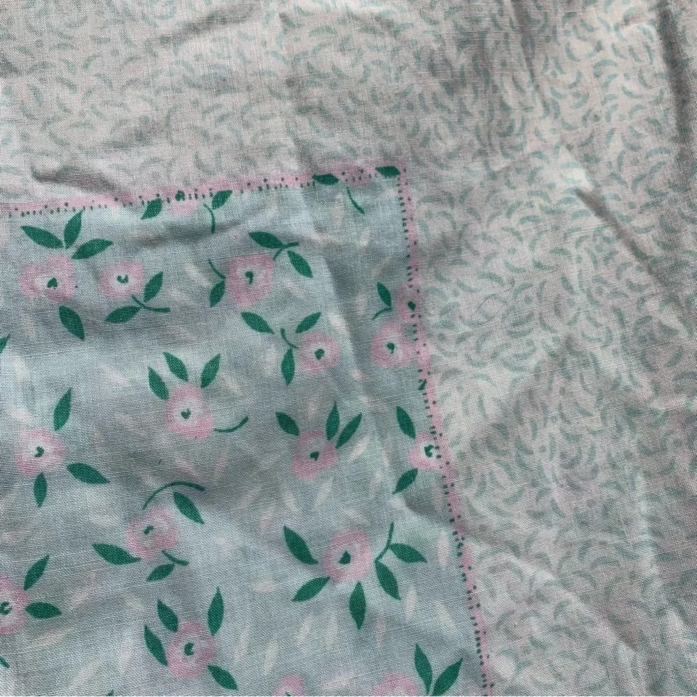 Vintage Ditsy Floral Pastel Colorblock Standard Size Pillowcase